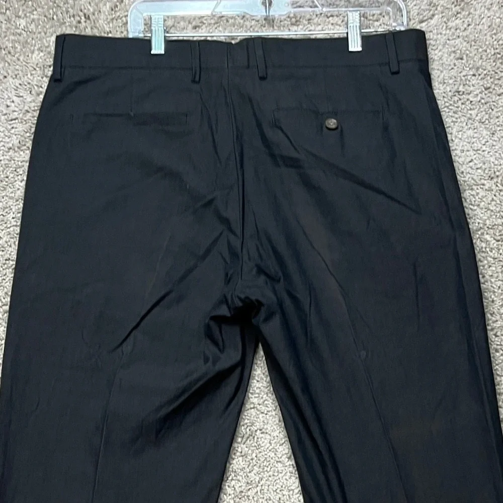 Banana Republic Dress Pants Mens 36x30 Black Flat Front Straight Leg Classic